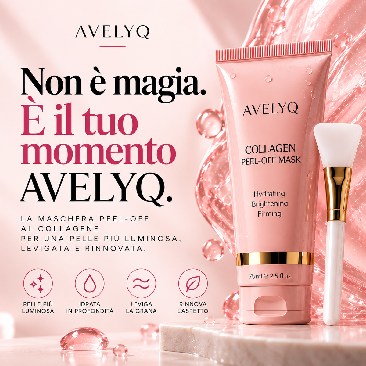 Maschera peel-off al collagene