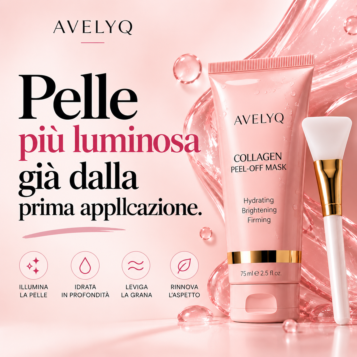 Maschera peel-off al collagene